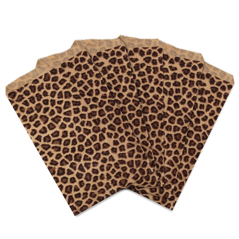 Ikee Design 200 Pcs of 6 X 9 Inch Flat Plain Prints Paper or Patterned Kraft Bags for Candy, Cookies, Merchandise, Party Favors, Gift, Small Paper Bags, Leopard Pattern - Image 5